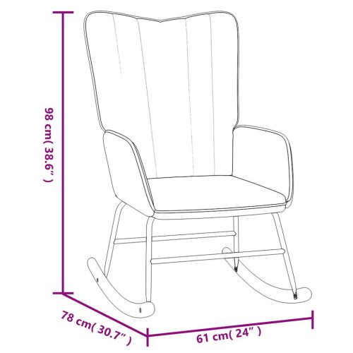  fekete bársony hintaszék lábtartóval