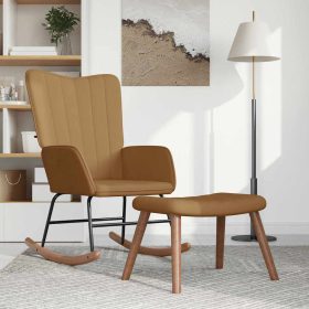  barna bársony hintaszék lábtartóval