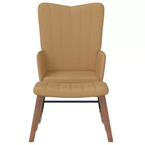  barna bársony hintaszék lábtartóval