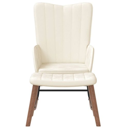  krémfehér bársony hintaszék lábtartóval