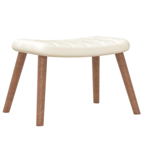  krémfehér bársony hintaszék lábtartóval