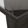  7 részes fekete polyrattan kerti étkezőgarnitúra párnával