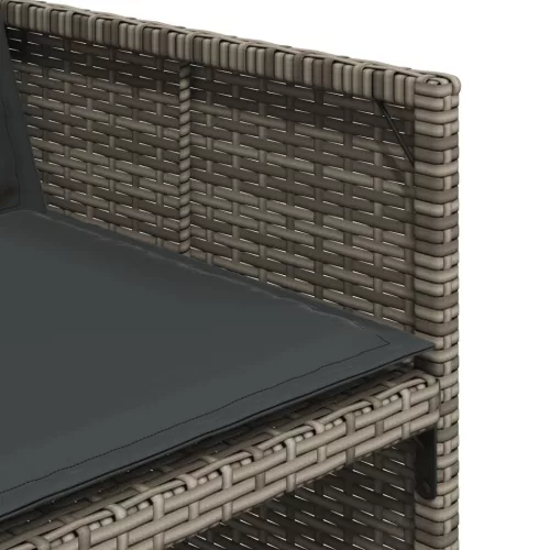  9 részes szürke polyrattan kerti étkezőgarnitúra párnával