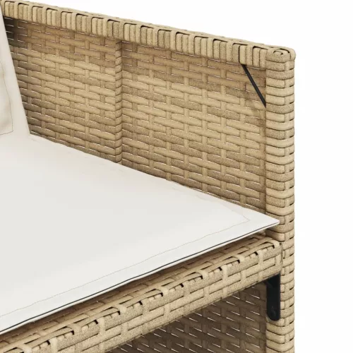  9 részes bézs polyrattan kerti étkezőgarnitúra párnákkal