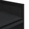  13 részes fekete polyrattan kerti ülőgarnitúra párnákkal
