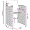  7 részes fekete polyrattan kerti étkezőgarnitúra párnával