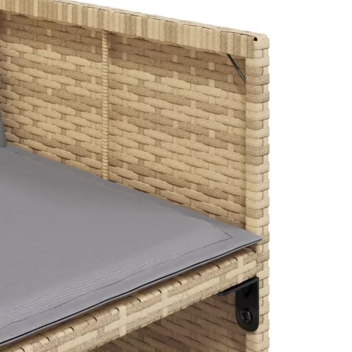  13részes vegyes bézs polyrattan kerti étkezőgarnitúra párnákkal