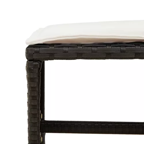  9 részes barna polyrattan kerti étkezőgarnitúra párnákkal