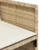  11 részes bézs polyrattan kerti étkezőgarnitúra párnákkal