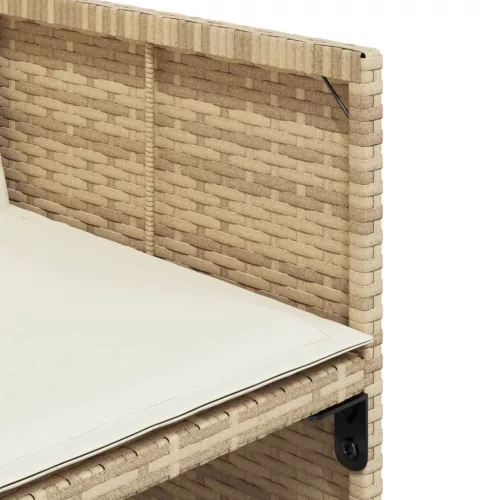  11 részes bézs polyrattan kerti étkezőgarnitúra párnákkal