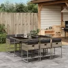  7 részes szürke polyrattan kerti étkezőgarnitúra párnával