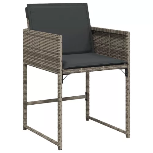  7 részes szürke polyrattan kerti étkezőgarnitúra párnával