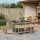  11részes vegyes bézs polyrattan kerti étkezőgarnitúra párnákkal