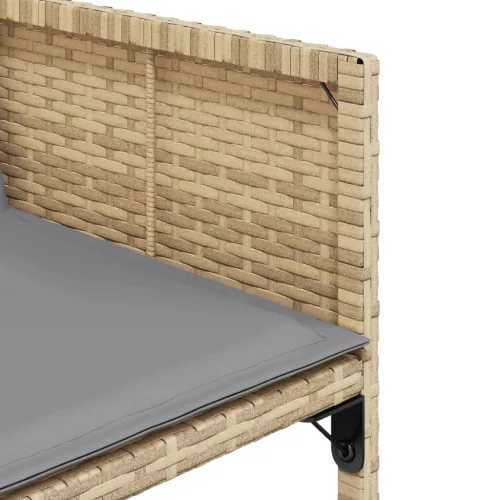  11részes vegyes bézs polyrattan kerti étkezőgarnitúra párnákkal