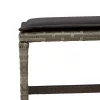  15 részes szürke polyrattan kerti étkezőgarnitúra párnákkal
