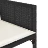  15 részes fekete polyrattan kerti étkezőgarnitúra párnákkal