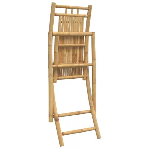  4 db összecsukható bambusz kerti szék 46 x 66 x 99 cm