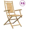  6 db összecsukható bambusz kerti szék 53 x 66 x 99 cm