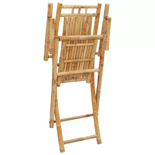  6 db összecsukható bambusz kerti szék 53 x 66 x 99 cm