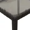  7 részes fekete polyrattan/üveg kerti étkezőgarnitúra párnával
