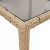  11 részes bézs polyrattan/üveg kerti étkezőgarnitúra párnákkal