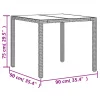 5részes fekete polyrattan/akácfa kerti étkezőgarnitúra párnákkal