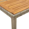  3részes szürke polyrattan/akácfa kerti étkezőgarnitúra párnával