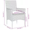 9részes fekete polyrattan/akácfa kerti étkezőgarnitúra párnákkal