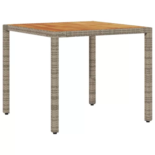  5részes szürke polyrattan/akácfa kerti étkezőgarnitúra párnával