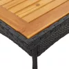 3részes fekete polyrattan/akácfa kerti étkezőgarnitúra párnákkal