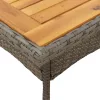  3részes szürke polyrattan/akácfa kerti étkezőgarnitúra párnával