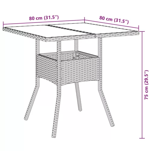  3részes szürke polyrattan/akácfa kerti étkezőgarnitúra párnával