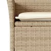  5 részes bézs polyrattan/akácfa kerti étkezőgarnitúra párnákkal