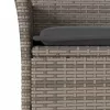  5részes szürke polyrattan/akácfa kerti étkezőgarnitúra párnával