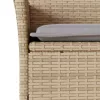  3 részes bézs polyrattan/üveg bisztrógarnitúra párnával