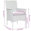  3 részes bézs polyrattan/üveg bisztrógarnitúra párnával