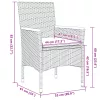  3 részes szürke polyrattan és akácfa bisztrószett párnákkal