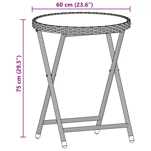 3 részes szürke polyrattan és akácfa bisztrószett párnákkal