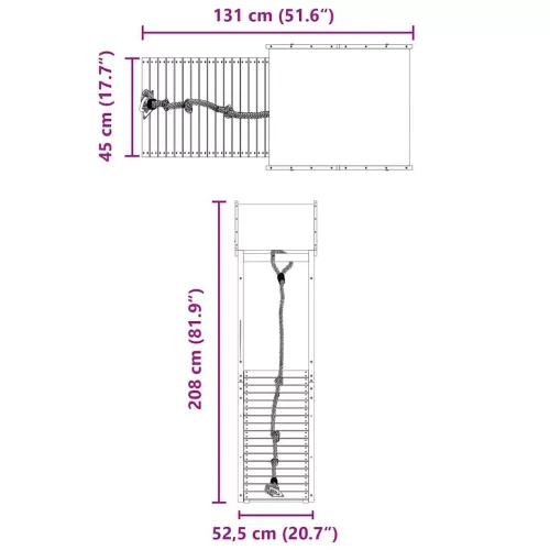  tömör fenyőfa kültéri játszószett