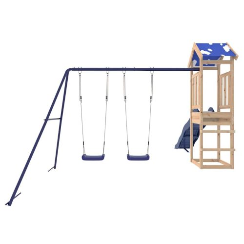  tömör fenyőfa kültéri játszószett