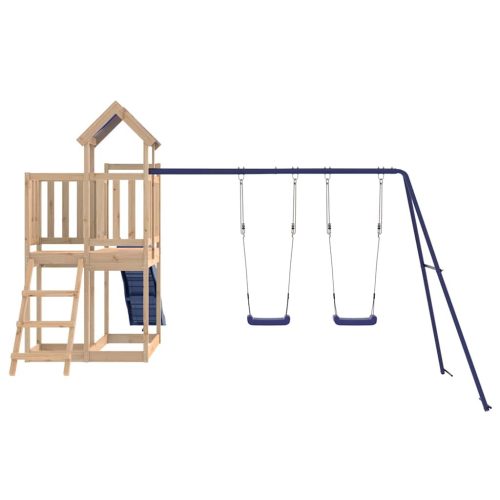  tömör fenyőfa kültéri játszószett