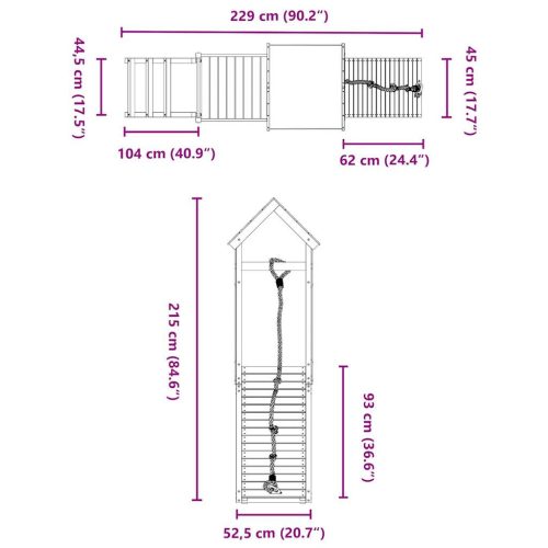 impregnált fenyőfa kültéri játszószett