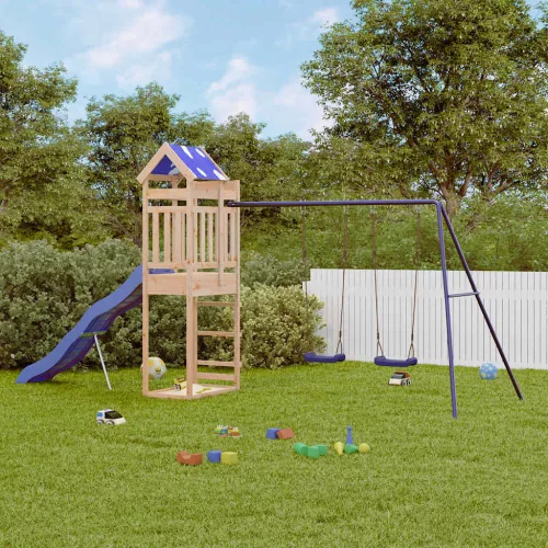  tömör fenyőfa kültéri játszószett