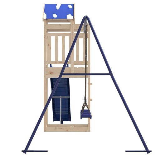  tömör fenyőfa kültéri játszószett