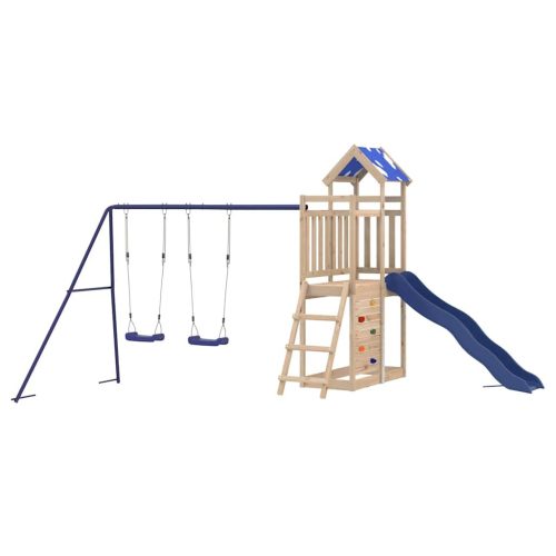  tömör fenyőfa kültéri játszószett