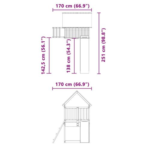  tömör duglászfenyő kültéri játszószett
