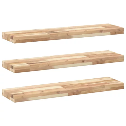  3 db kezeletlen tömör akácfa függőpolc 100 x 20 x 4 cm