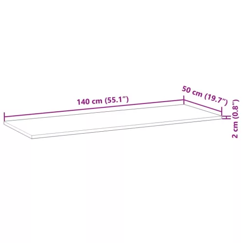  kezeletlen tömör akácfa fürdőszobapult 140x50x2 cm
