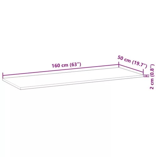  kezeletlen tömör akácfa fürdőszobapult 160x50x2 cm