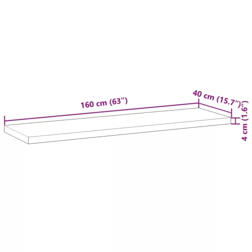  kezeletlen tömör akácfa fürdőszobapult 160x40x4 cm